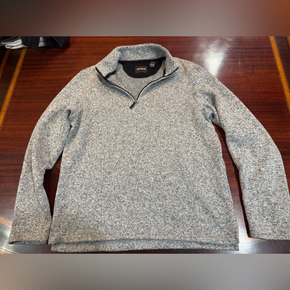 TSLA Men's Gray Sweater Winter Wool
